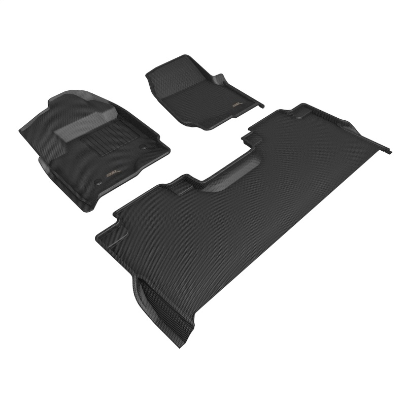 Ford F-150 Floor Mats - Front + Rear - 3D MAXpider - Kagu - Black - `22-`24 Ford F-150 Floor Mats - Front + Rear - 3D MAXpider - Kagu - Black - `22-`24